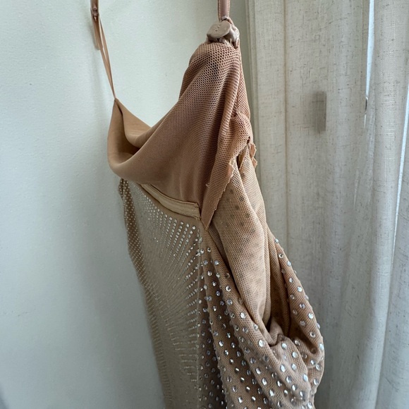 MESHKI Marcel Off Shoulder Diamante Maxi Dress - Nude (retail $185) in S - Picture 10 of 13